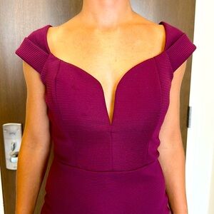 LULU’s Maroon Heart Shape Corset Top & Straight Fit Dress w/Cap Sleeves Dress